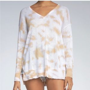 Cotton tie dye v neck sweater